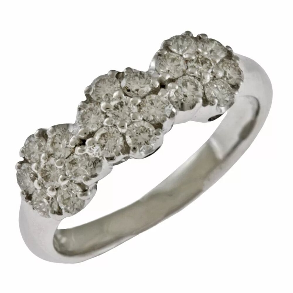 Ponte Vecchio Ring US 5 3/4 EU51 K18 white gold diamond 0.70ct flower used